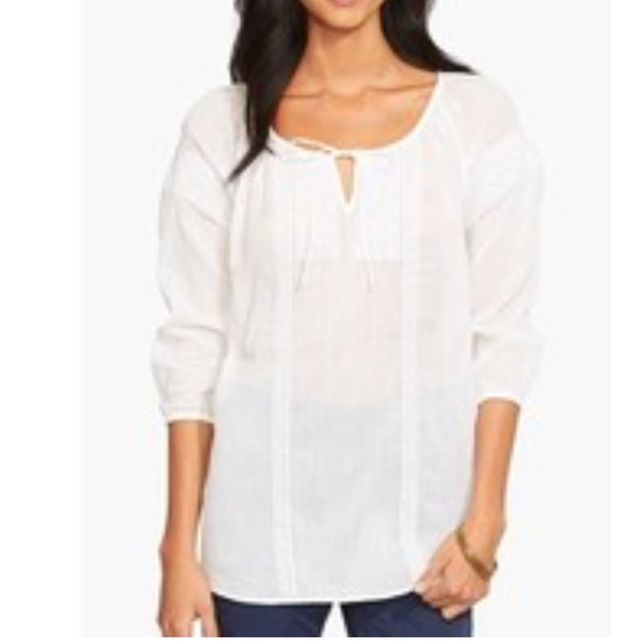 RALPH LAUREN Embroidered Gauze Pheasant Top Medium - Picture 1 of 6